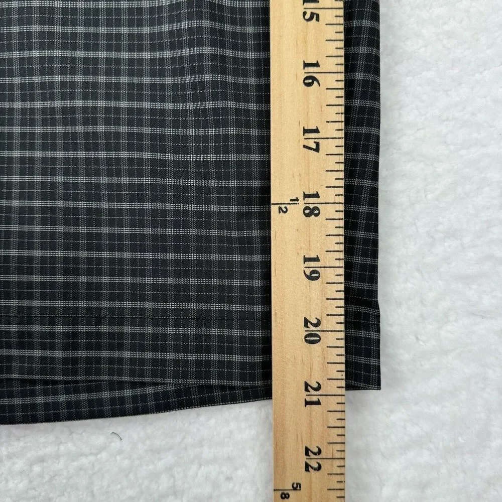 Walter Hagen Golf Shorts Mens 38 Black Gray Check Plaid‎ Classic Fit Stretch